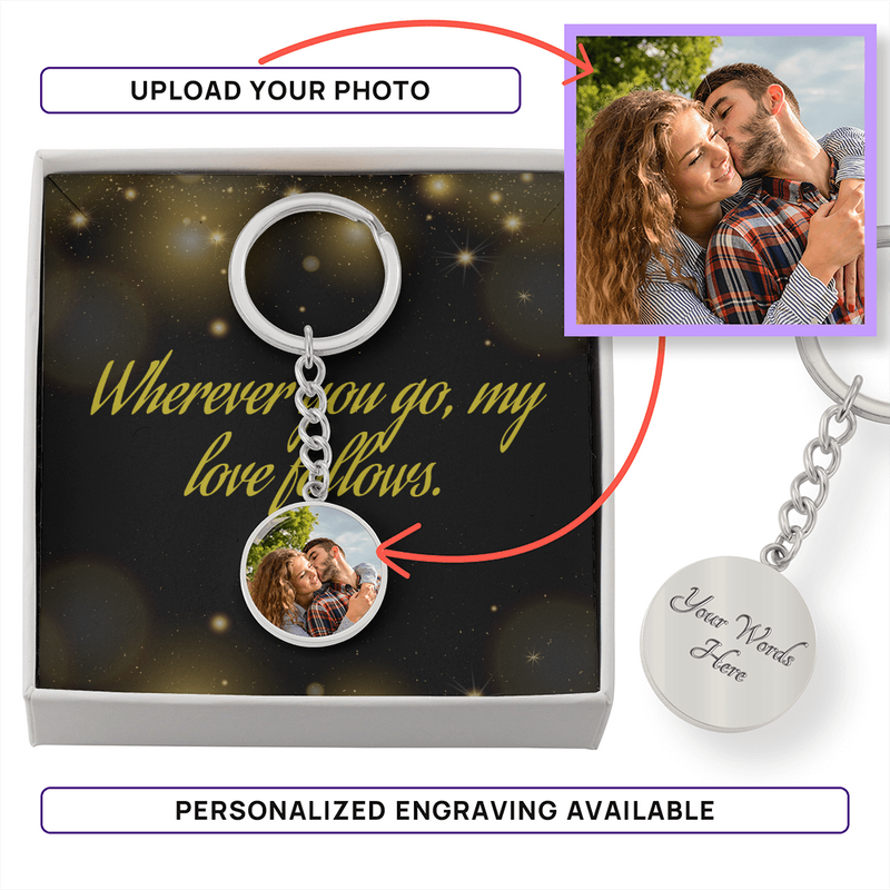 Round customizable keychain